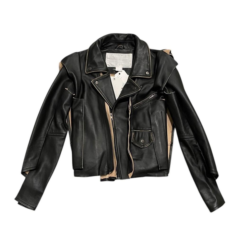 Deadstock VTG Maison Martin Margiela x H&M deconstructed leather biker jacket